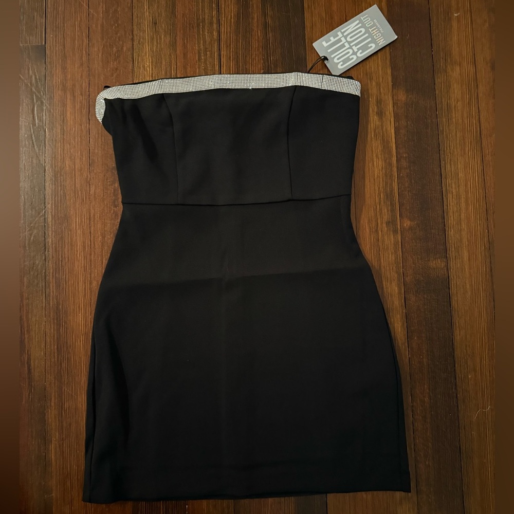 Pull&Bear Black Strapless Sheath Dress